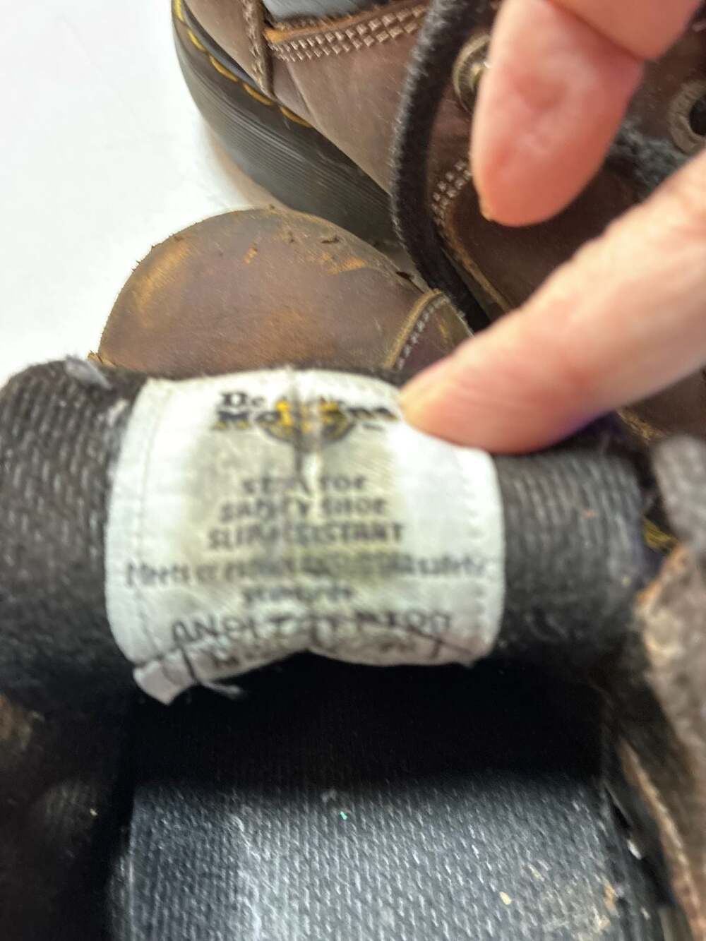 Dr. Martens Made in England Brown Leather Andy Safety Work Shoes